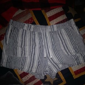 Blue and white boho shorts